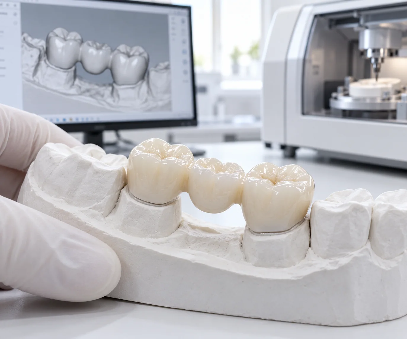 Digital dental bridge restoration